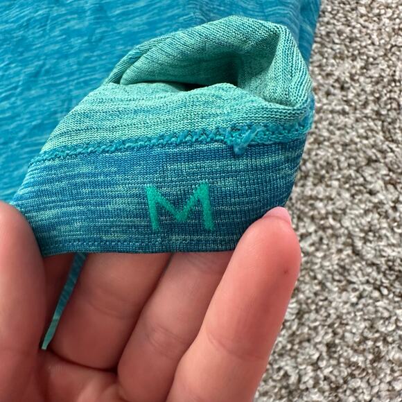 LULULEMON Men's Metal Vent Tech Short Sleeve Size M In Tropix Green/Shark Teal - Picture 2 of 10